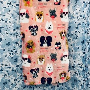 Cute Dog blanket “I Woof You Forever” warm, cozy and pink